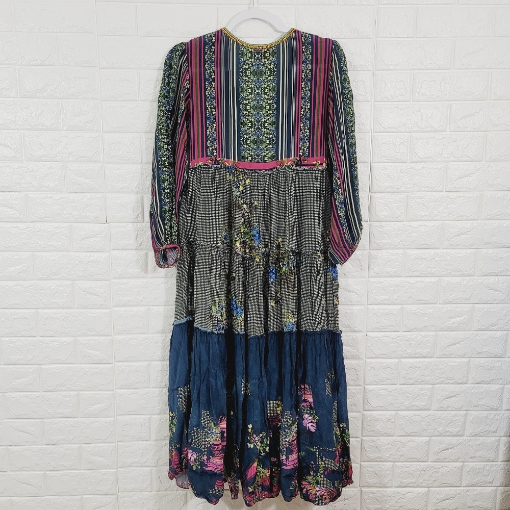 Anthro Bhanuni by Jyoti Tiered Maxi Dress.Size 10 - Picture 6 of 15